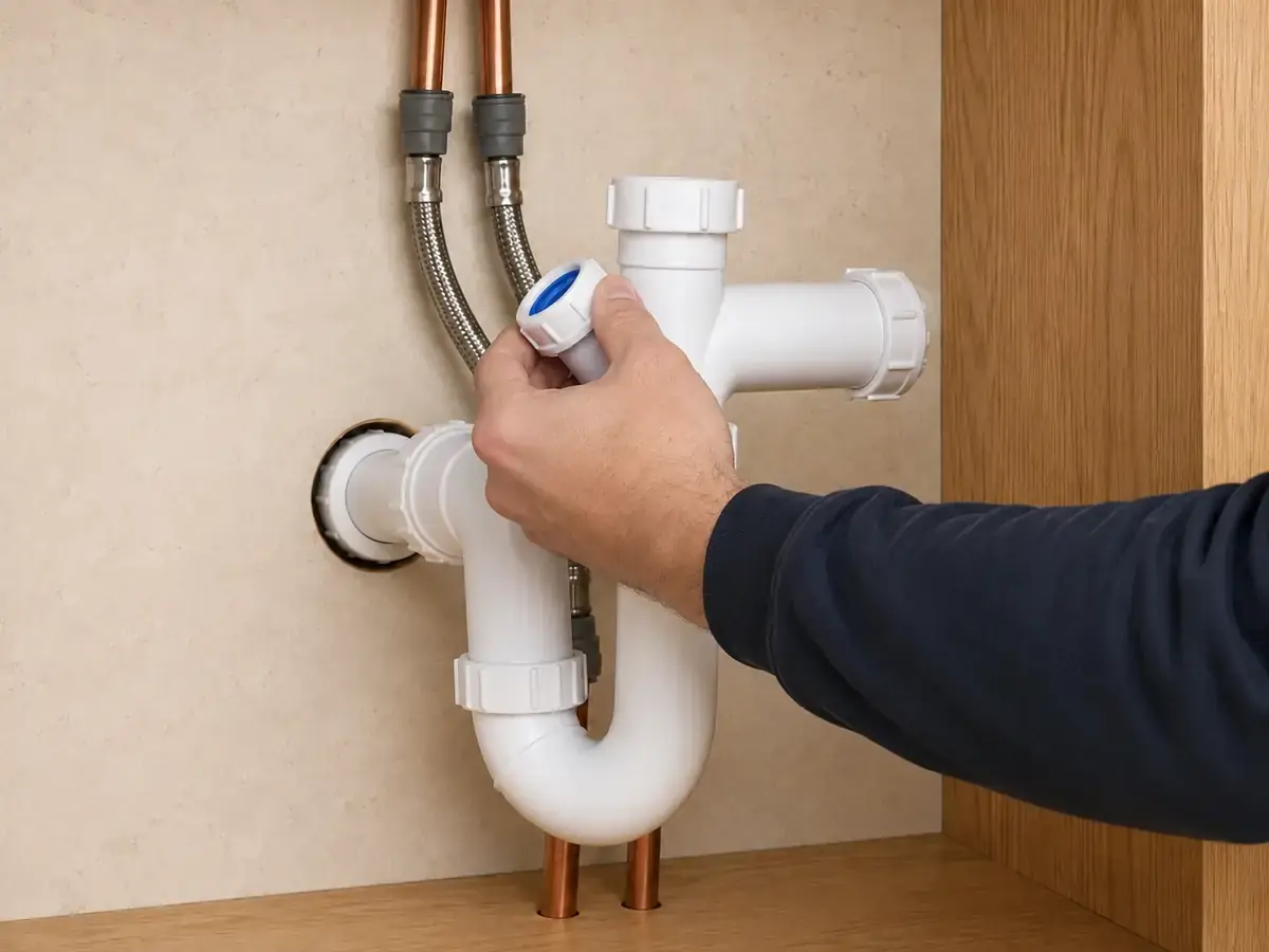 Adapting a sink trap for a washing machine or dishwasher waste connection