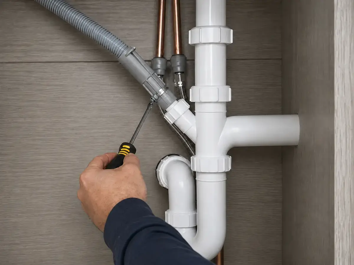 Securing a washing machine or dishwasher waste hose to a trap connection