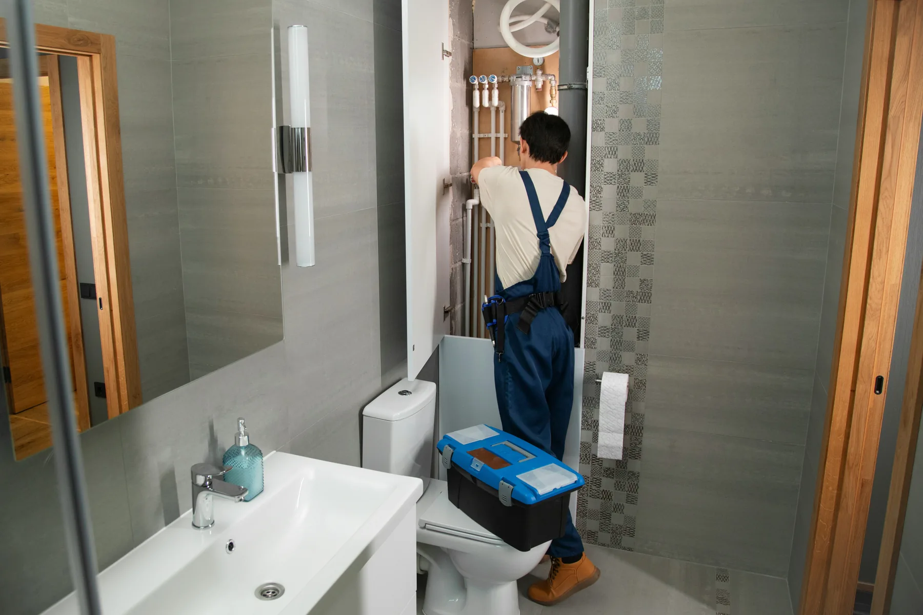 Illustrative domestic plumbing service