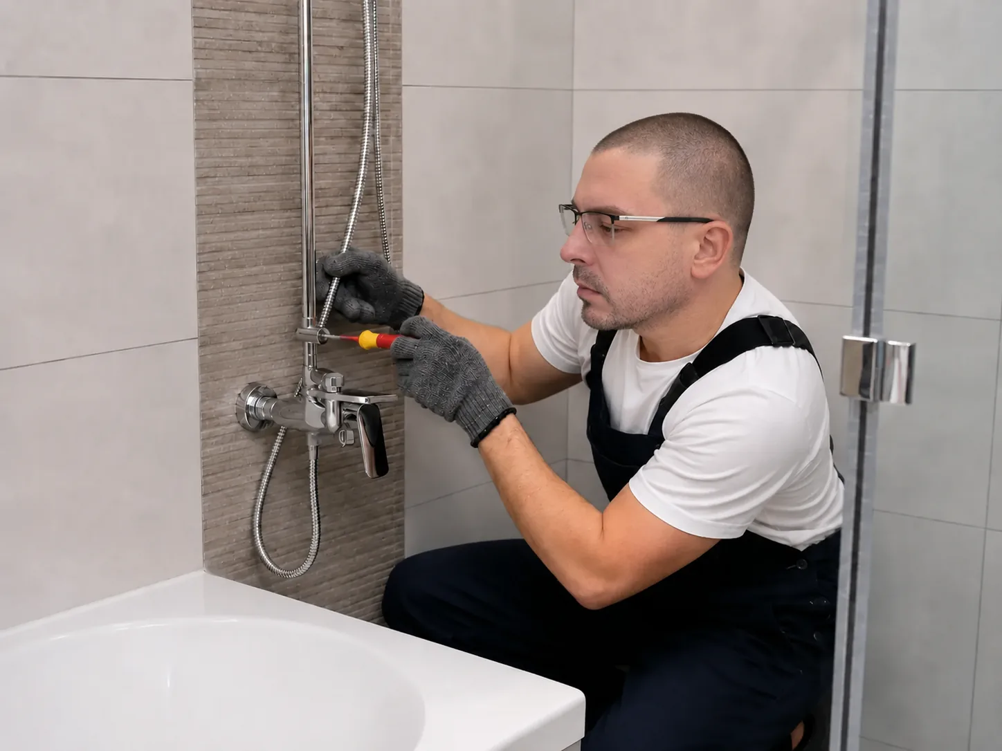 Shower mixer and riser-rail work