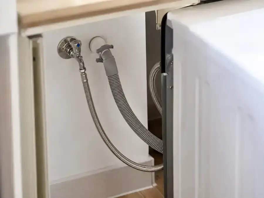 Washing machine water and waste connections